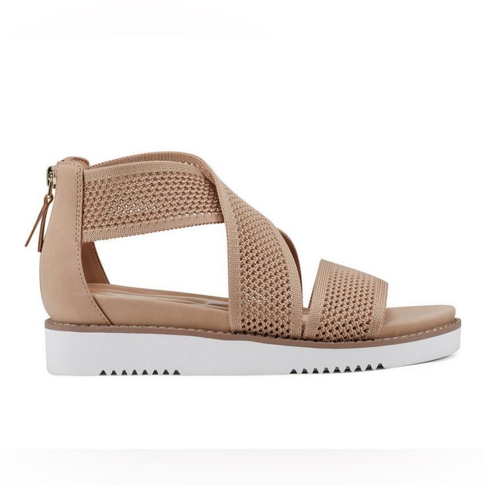 Easy Spirit Women's Beige Knit Strap Sandals